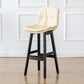 Modern Wood Kitchen Dining Room Armless Stool Low Back Bar Stool Off-White Black 1 Piece Clearhalo 'Bar Furniture' 'Bar Stools' 'bar_stools' 'furn' 'furn_bar_stools' 'Furniture' 'furniture_bar_stools' 'Kitchen & Dining Furniture' 4770866