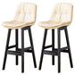 Modern Wood Kitchen Dining Room Armless Stool Low Back Bar Stool Off-White Black 2 Piece Set Clearhalo 'Bar Furniture' 'Bar Stools' 'bar_stools' 'furn' 'furn_bar_stools' 'Furniture' 'furniture_bar_stools' 'Kitchen & Dining Furniture' 4770867