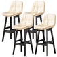 Modern Wood Kitchen Dining Room Armless Stool Low Back Bar Stool Off-White Black 4 Piece Set Clearhalo 'Bar Furniture' 'Bar Stools' 'bar_stools' 'furn' 'furn_bar_stools' 'Furniture' 'furniture_bar_stools' 'Kitchen & Dining Furniture' 4770868