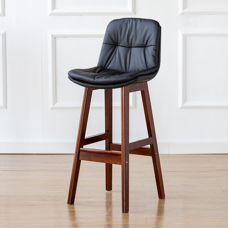 Modern Wood Kitchen Dining Room Armless Stool Low Back Bar Stool Black Brown 1 Piece Clearhalo 'Bar Furniture' 'Bar Stools' 'bar_stools' 'furn' 'furn_bar_stools' 'Furniture' 'furniture_bar_stools' 'Kitchen & Dining Furniture' 4770869