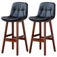 Modern Wood Kitchen Dining Room Armless Stool Low Back Bar Stool Black Brown 2 Piece Set Clearhalo 'Bar Furniture' 'Bar Stools' 'bar_stools' 'furn' 'furn_bar_stools' 'Furniture' 'furniture_bar_stools' 'Kitchen & Dining Furniture' 4770870
