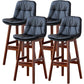 Modern Wood Kitchen Dining Room Armless Stool Low Back Bar Stool Black Brown 4 Piece Set Clearhalo 'Bar Furniture' 'Bar Stools' 'bar_stools' 'furn' 'furn_bar_stools' 'Furniture' 'furniture_bar_stools' 'Kitchen & Dining Furniture' 4770871