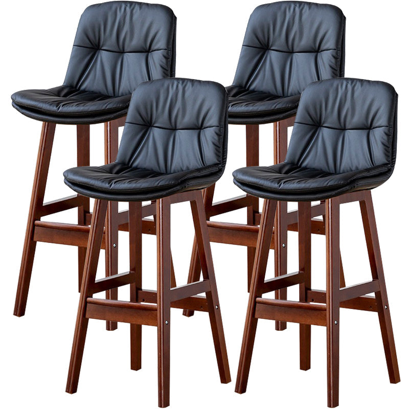 Modern Wood Kitchen Dining Room Armless Stool Low Back Bar Stool Black Brown 4 Piece Set Clearhalo 'Bar Furniture' 'Bar Stools' 'bar_stools' 'furn' 'furn_bar_stools' 'Furniture' 'furniture_bar_stools' 'Kitchen & Dining Furniture' 4770871
