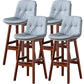 Modern Wood Kitchen Dining Room Armless Stool Low Back Bar Stool Light Gray Brown 4 Piece Set Clearhalo 'Bar Furniture' 'Bar Stools' 'bar_stools' 'furn' 'furn_bar_stools' 'Furniture' 'furniture_bar_stools' 'Kitchen & Dining Furniture' 4770877