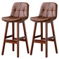 Modern Wood Kitchen Dining Room Armless Stool Low Back Bar Stool Brown Brown 2 Piece Set Clearhalo 'Bar Furniture' 'Bar Stools' 'bar_stools' 'furn' 'furn_bar_stools' 'Furniture' 'furniture_bar_stools' 'Kitchen & Dining Furniture' 4770882