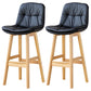 Modern Wood Kitchen Dining Room Armless Stool Low Back Bar Stool Black Natural 2 Piece Set Clearhalo 'Bar Furniture' 'Bar Stools' 'bar_stools' 'furn' 'furn_bar_stools' 'Furniture' 'furniture_bar_stools' 'Kitchen & Dining Furniture' 4770888