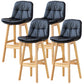 Modern Wood Kitchen Dining Room Armless Stool Low Back Bar Stool Black Natural 4 Piece Set Clearhalo 'Bar Furniture' 'Bar Stools' 'bar_stools' 'furn' 'furn_bar_stools' 'Furniture' 'furniture_bar_stools' 'Kitchen & Dining Furniture' 4770889