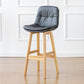 Modern Wood Kitchen Dining Room Armless Stool Low Back Bar Stool Dark Gray Natural 1 Piece Clearhalo 'Bar Furniture' 'Bar Stools' 'bar_stools' 'furn' 'furn_bar_stools' 'Furniture' 'furniture_bar_stools' 'Kitchen & Dining Furniture' 4770890