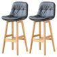 Modern Wood Kitchen Dining Room Armless Stool Low Back Bar Stool Dark Gray Natural 2 Piece Set Clearhalo 'Bar Furniture' 'Bar Stools' 'bar_stools' 'furn' 'furn_bar_stools' 'Furniture' 'furniture_bar_stools' 'Kitchen & Dining Furniture' 4770891