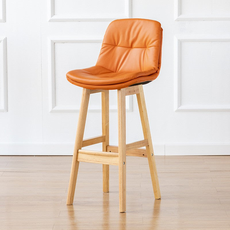 Modern Wood Kitchen Dining Room Armless Stool Low Back Bar Stool Orange Natural 1 Piece Clearhalo 'Bar Furniture' 'Bar Stools' 'bar_stools' 'furn' 'furn_bar_stools' 'Furniture' 'furniture_bar_stools' 'Kitchen & Dining Furniture' 4770896