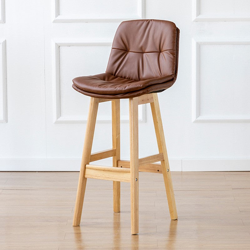 Modern Wood Kitchen Dining Room Armless Stool Low Back Bar Stool Brown Natural 1 Piece Clearhalo 'Bar Furniture' 'Bar Stools' 'bar_stools' 'furn' 'furn_bar_stools' 'Furniture' 'furniture_bar_stools' 'Kitchen & Dining Furniture' 4770899