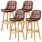 Modern Wood Kitchen Dining Room Armless Stool Low Back Bar Stool Brown Natural 4 Piece Set Clearhalo 'Bar Furniture' 'Bar Stools' 'bar_stools' 'furn' 'furn_bar_stools' 'Furniture' 'furniture_bar_stools' 'Kitchen & Dining Furniture' 4770901