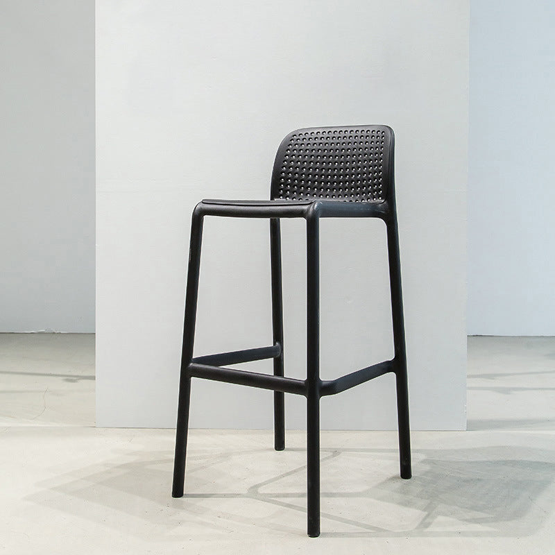 Contemporary PP Bar and Counter Stool Low Back Stool with 4 Legs Clearhalo 'Bar Furniture' 'Bar Stools' 'bar_stools' 'furn' 'furn_bar_stools' 'Furniture' 'furniture_bar_stools' 'Kitchen & Dining Furniture' 4770911