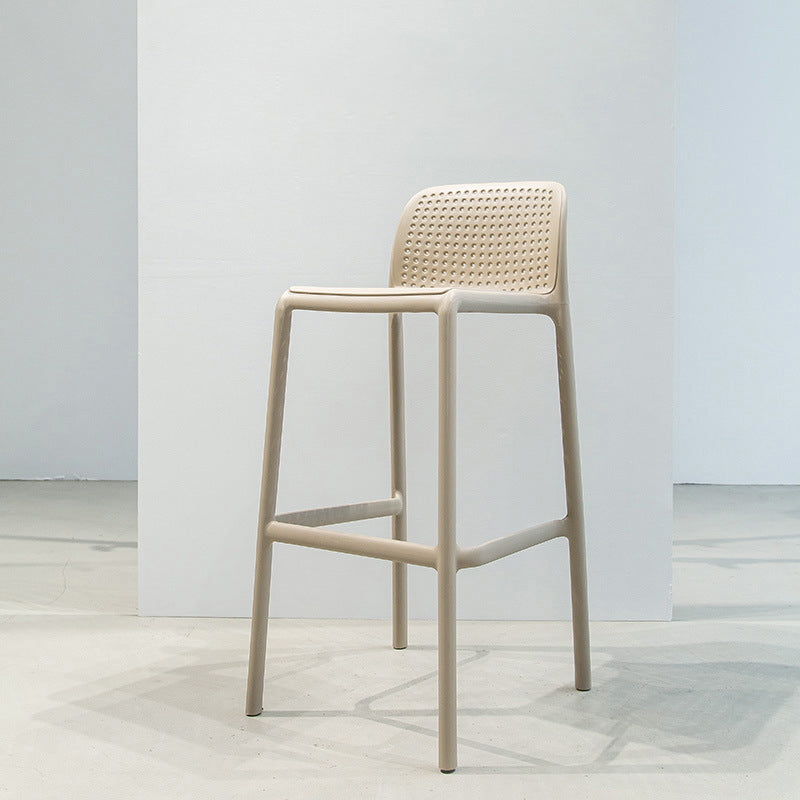 Contemporary PP Bar and Counter Stool Low Back Stool with 4 Legs Clearhalo 'Bar Furniture' 'Bar Stools' 'bar_stools' 'furn' 'furn_bar_stools' 'Furniture' 'furniture_bar_stools' 'Kitchen & Dining Furniture' 4770912