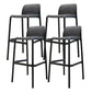 Contemporary PP Bar and Counter Stool Low Back Stool with 4 Legs Black 4 Piece Set Clearhalo 'Bar Furniture' 'Bar Stools' 'bar_stools' 'furn' 'furn_bar_stools' 'Furniture' 'furniture_bar_stools' 'Kitchen & Dining Furniture' 4770915