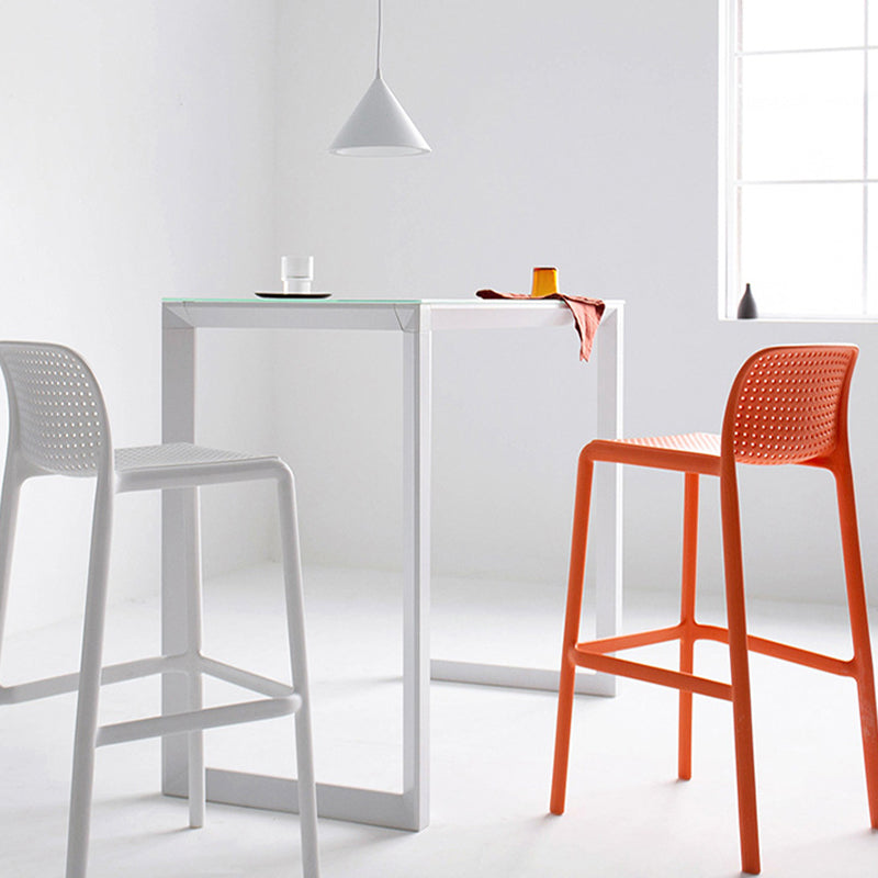 Contemporary PP Bar and Counter Stool Low Back Stool with 4 Legs Clearhalo 'Bar Furniture' 'Bar Stools' 'bar_stools' 'furn' 'furn_bar_stools' 'Furniture' 'furniture_bar_stools' 'Kitchen & Dining Furniture' 4770921