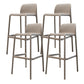 Contemporary PP Bar and Counter Stool Low Back Stool with 4 Legs Brown 4 Piece Set Clearhalo 'Bar Furniture' 'Bar Stools' 'bar_stools' 'furn' 'furn_bar_stools' 'Furniture' 'furniture_bar_stools' 'Kitchen & Dining Furniture' 4770924