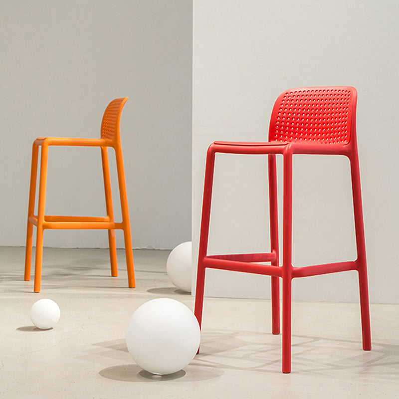 Contemporary PP Bar and Counter Stool Low Back Stool with 4 Legs Clearhalo 'Bar Furniture' 'Bar Stools' 'bar_stools' 'furn' 'furn_bar_stools' 'Furniture' 'furniture_bar_stools' 'Kitchen & Dining Furniture' 4770925