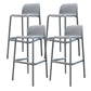 Contemporary PP Bar and Counter Stool Low Back Stool with 4 Legs Grey 4 Piece Set Clearhalo 'Bar Furniture' 'Bar Stools' 'bar_stools' 'furn' 'furn_bar_stools' 'Furniture' 'furniture_bar_stools' 'Kitchen & Dining Furniture' 4770926