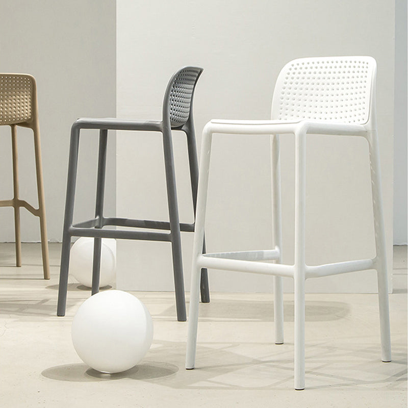 Contemporary PP Bar and Counter Stool Low Back Stool with 4 Legs Clearhalo 'Bar Furniture' 'Bar Stools' 'bar_stools' 'furn' 'furn_bar_stools' 'Furniture' 'furniture_bar_stools' 'Kitchen & Dining Furniture' 4770927