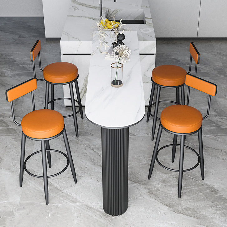 Stone Top Bar Dining Table Contemporary Bar Table with Sled Base Clearhalo 'Bar Furniture' 'Bar Tables' 'bar_tables' 'furn' 'furn_bar_tables' 'Furniture' 'furniture_bar_tables' 'Kitchen & Dining Furniture' 4770944