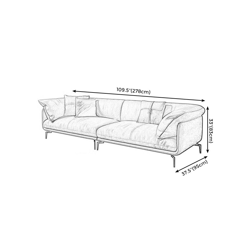 Recessed Arm Tan Contemporary Removable Cushions Faux Leather Sofa & Chaise Clearhalo 'furn' 'furn_sectionals' 'Furniture' 'furniture_sectionals' 'kitchen' 'kitchen_sectionals' 'Living Room Furniture' 'Sectionals' 4773271