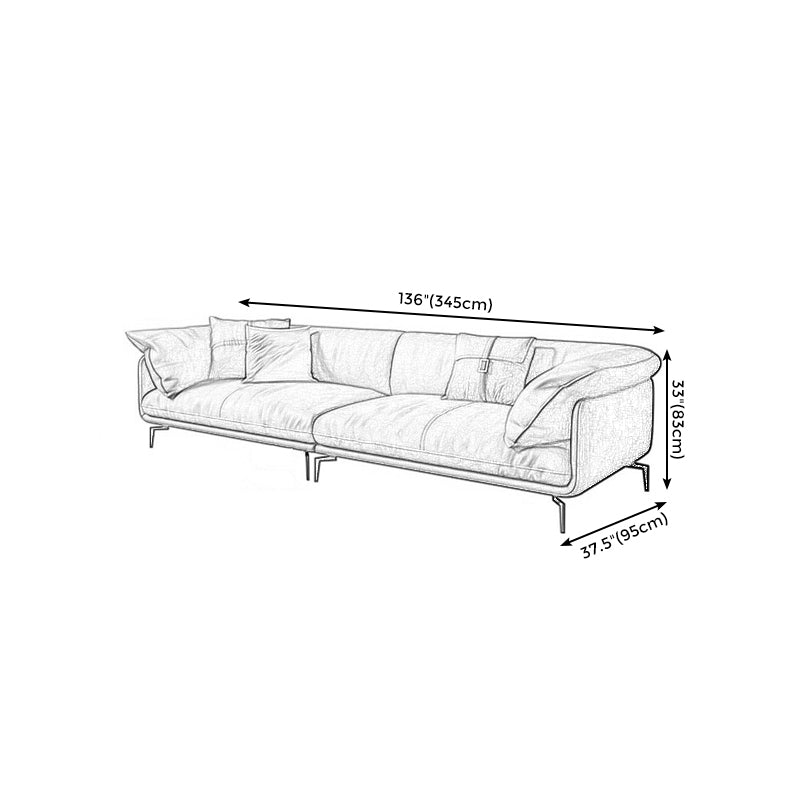 Recessed Arm Tan Contemporary Removable Cushions Faux Leather Sofa & Chaise Clearhalo 'furn' 'furn_sectionals' 'Furniture' 'furniture_sectionals' 'kitchen' 'kitchen_sectionals' 'Living Room Furniture' 'Sectionals' 4773272