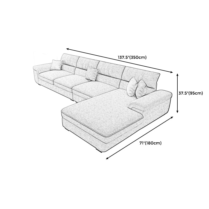 37.40"High Pillow Top Arm Sectionals,Casual High Back Sectionals with 4 Pillows Clearhalo 'furn' 'furn_sectionals' 'Furniture' 'furniture_sectionals' 'kitchen' 'kitchen_sectionals' 'Living Room Furniture' 'Sectionals' 4773288