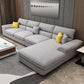Modern Reversible Chaise Sofa with Pillows Flared Arm Sectionals for Living Room Grey Cotton Blend Clearhalo 'furn' 'furn_sectionals' 'Furniture' 'furniture_sectionals' 'kitchen' 'kitchen_sectionals' 'Living Room Furniture' 'Sectionals' 4773293