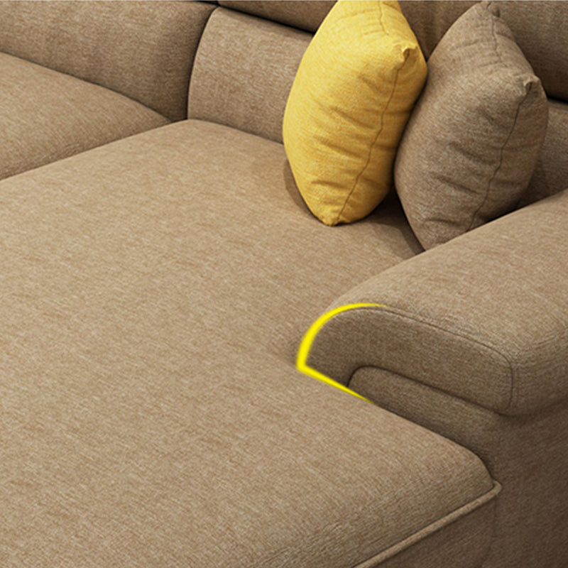 Modern Reversible Chaise Sofa with Pillows Flared Arm Sectionals for Living Room Clearhalo 'furn' 'furn_sectionals' 'Furniture' 'furniture_sectionals' 'kitchen' 'kitchen_sectionals' 'Living Room Furniture' 'Sectionals' 4773296