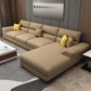 Modern Reversible Chaise Sofa with Pillows Flared Arm Sectionals for Living Room Brown Cotton Blend Clearhalo 'furn' 'furn_sectionals' 'Furniture' 'furniture_sectionals' 'kitchen' 'kitchen_sectionals' 'Living Room Furniture' 'Sectionals' 4773300