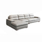 Contemporary Pillowed Back Cushions Sofa/Sectional with Pillow Top Arm 142"L x 67"W x 35"H Leather Clearhalo 'furn' 'furn_sectionals' 'Furniture' 'furniture_sectionals' 'kitchen' 'kitchen_sectionals' 'Living Room Furniture' 'Sectionals' 4773312