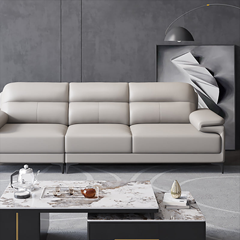 Contemporary Pillowed Back Cushions Sofa/Sectional with Pillow Top Arm Clearhalo 'furn' 'furn_sectionals' 'Furniture' 'furniture_sectionals' 'kitchen' 'kitchen_sectionals' 'Living Room Furniture' 'Sectionals' 4773315