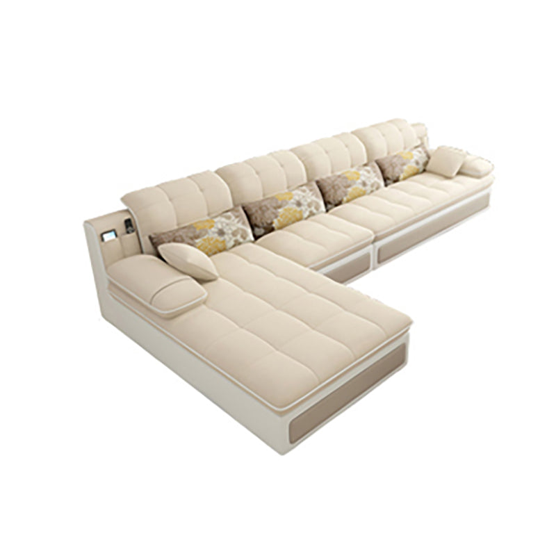 118.11"D x 66.93"W x 25.59"H Tufted Split-Back with Bostol Pillows Sectional Sofa Clearhalo 'furn' 'furn_sectionals' 'Furniture' 'furniture_sectionals' 'kitchen' 'kitchen_sectionals' 'Living Room Furniture' 'Sectionals' 4773380