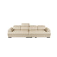 Beige Contemporary Sofa with Pillow Top Arm and Storage 27.6" 142"L x 39"W x 28"H Leather Clearhalo 'furn' 'furn_sectionals' 'Furniture' 'furniture_sectionals' 'kitchen' 'kitchen_sectionals' 'Living Room Furniture' 'Sectionals' 4773388