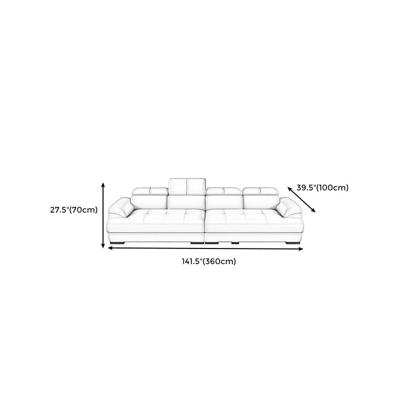 Beige Contemporary Sofa with Pillow Top Arm and Storage 27.6" Clearhalo 'furn' 'furn_sectionals' 'Furniture' 'furniture_sectionals' 'kitchen' 'kitchen_sectionals' 'Living Room Furniture' 'Sectionals' 4773396