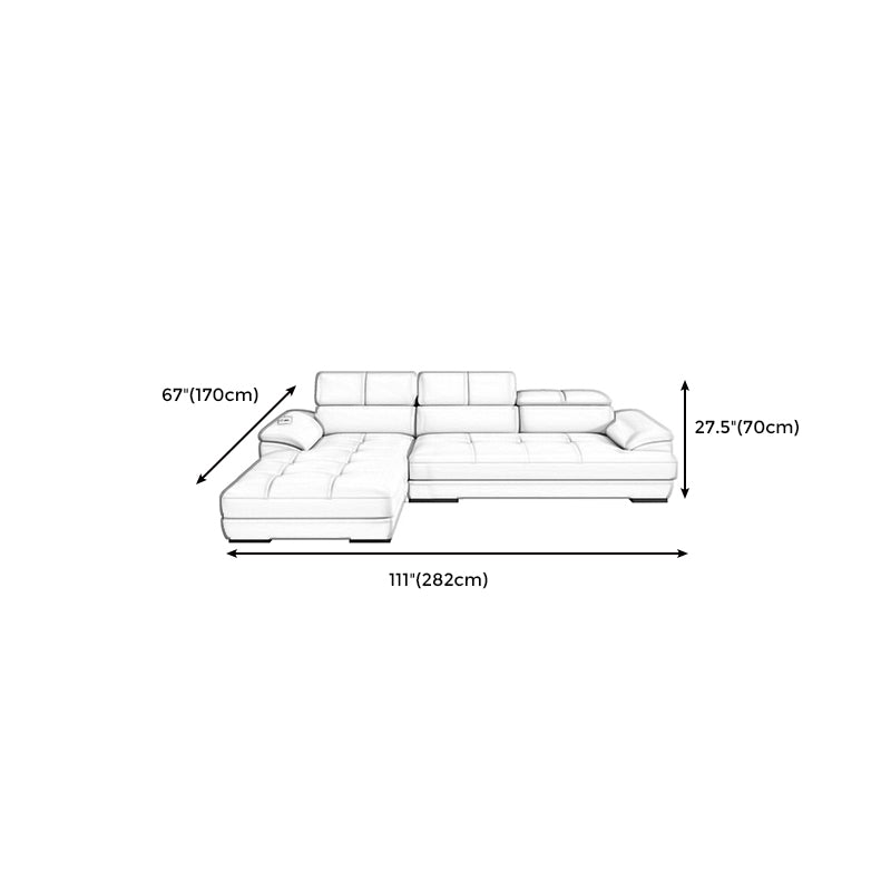 Beige Contemporary Sofa with Pillow Top Arm and Storage 27.6" Clearhalo 'furn' 'furn_sectionals' 'Furniture' 'furniture_sectionals' 'kitchen' 'kitchen_sectionals' 'Living Room Furniture' 'Sectionals' 4773397
