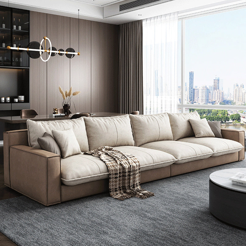 Assembled Living Room Square Arm Modular Contemporary Sofa & Chaise 118"L x 39"W x 37"H Latex Clearhalo 'furn' 'furn_sectionals' 'Furniture' 'furniture_sectionals' 'kitchen' 'kitchen_sectionals' 'Living Room Furniture' 'Sectionals' 4773413