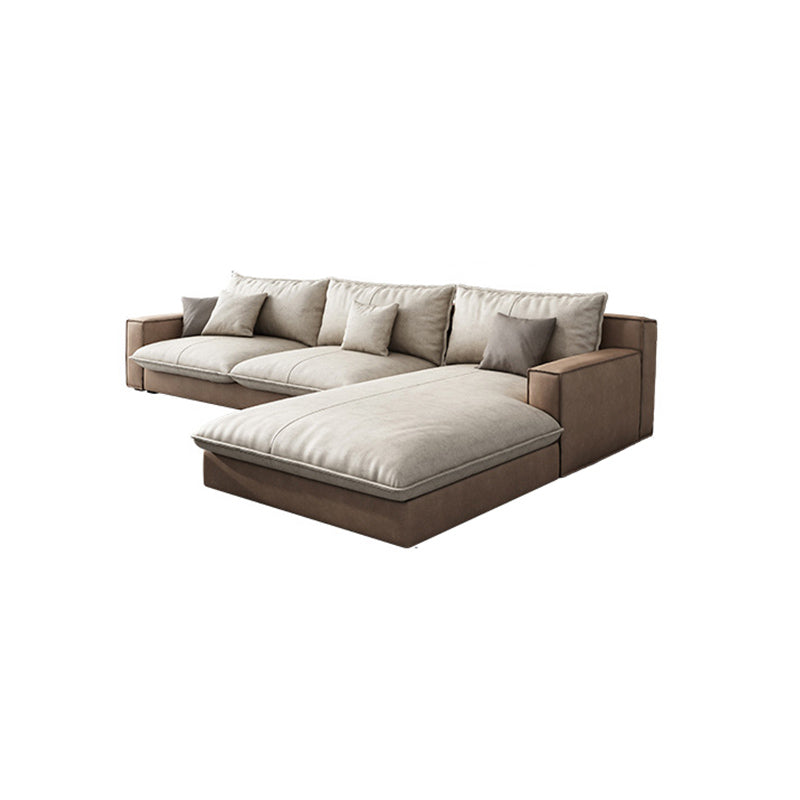 Assembled Living Room Square Arm Modular Contemporary Sofa & Chaise 107.5"L x 69"W x 37"H Sponge Clearhalo 'furn' 'furn_sectionals' 'Furniture' 'furniture_sectionals' 'kitchen' 'kitchen_sectionals' 'Living Room Furniture' 'Sectionals' 4773421