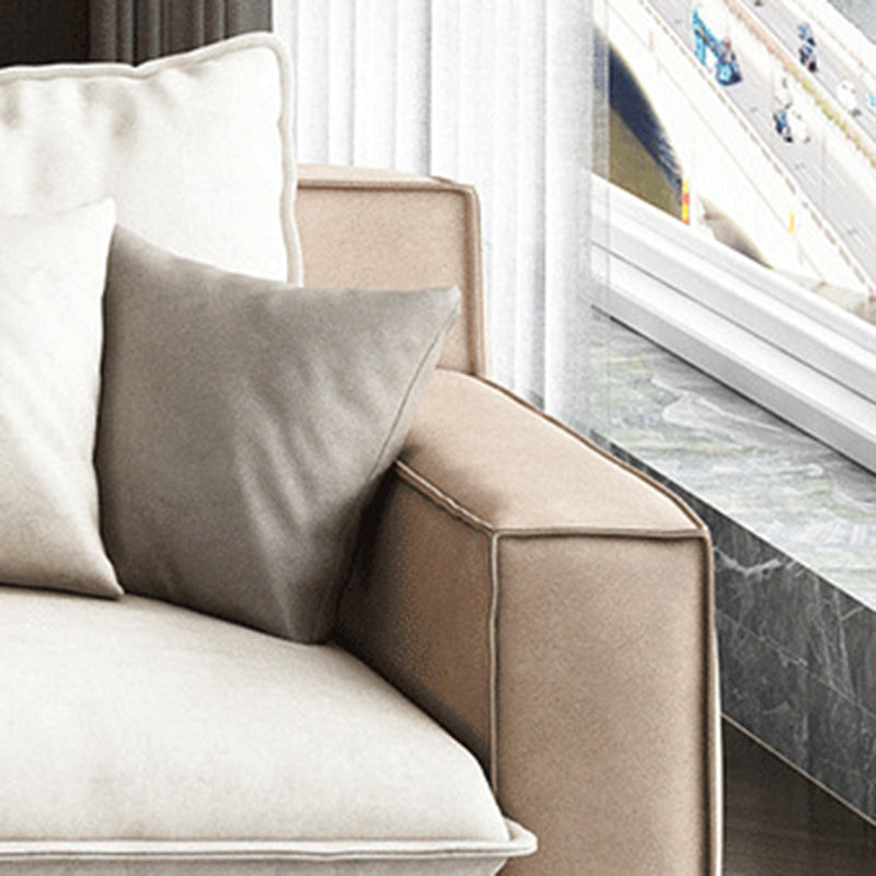 Assembled Living Room Square Arm Modular Contemporary Sofa & Chaise Clearhalo 'furn' 'furn_sectionals' 'Furniture' 'furniture_sectionals' 'kitchen' 'kitchen_sectionals' 'Living Room Furniture' 'Sectionals' 4773429