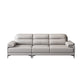 Contemporary Light Grey Sofa with Pillow Top Arm for Apartment 35.43" 112"L x 39"W x 35"H Genuine Leather Clearhalo 'furn' 'furn_sectionals' 'Furniture' 'furniture_sectionals' 'kitchen' 'kitchen_sectionals' 'Living Room Furniture' 'Sectionals' 4773438
