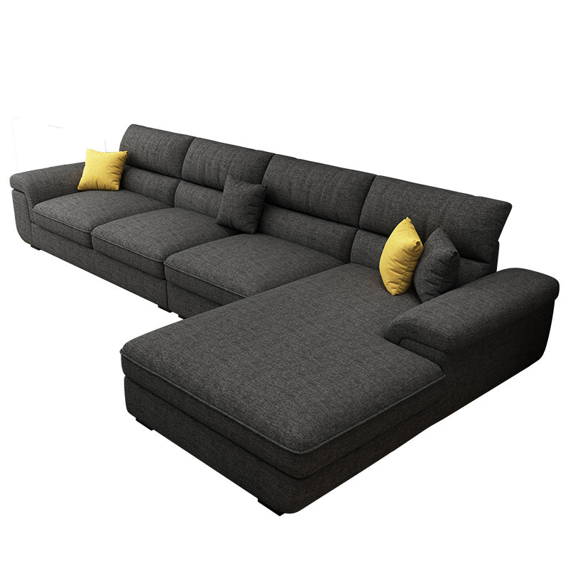 Modern Reversible Chaise Sofa with Flared Arm for Living Room 37.4" Clearhalo 'furn' 'furn_sectionals' 'Furniture' 'furniture_sectionals' 'kitchen' 'kitchen_sectionals' 'Living Room Furniture' 'Sectionals' 4773456
