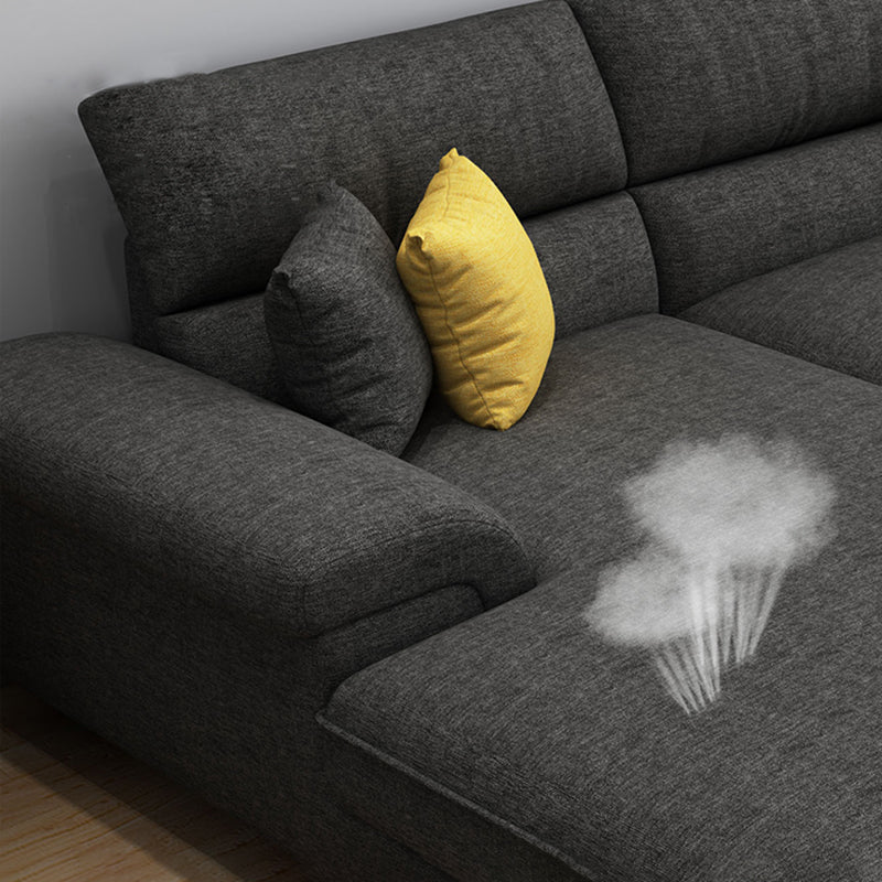 Modern Reversible Chaise Sofa with Flared Arm for Living Room 37.4" Clearhalo 'furn' 'furn_sectionals' 'Furniture' 'furniture_sectionals' 'kitchen' 'kitchen_sectionals' 'Living Room Furniture' 'Sectionals' 4773457