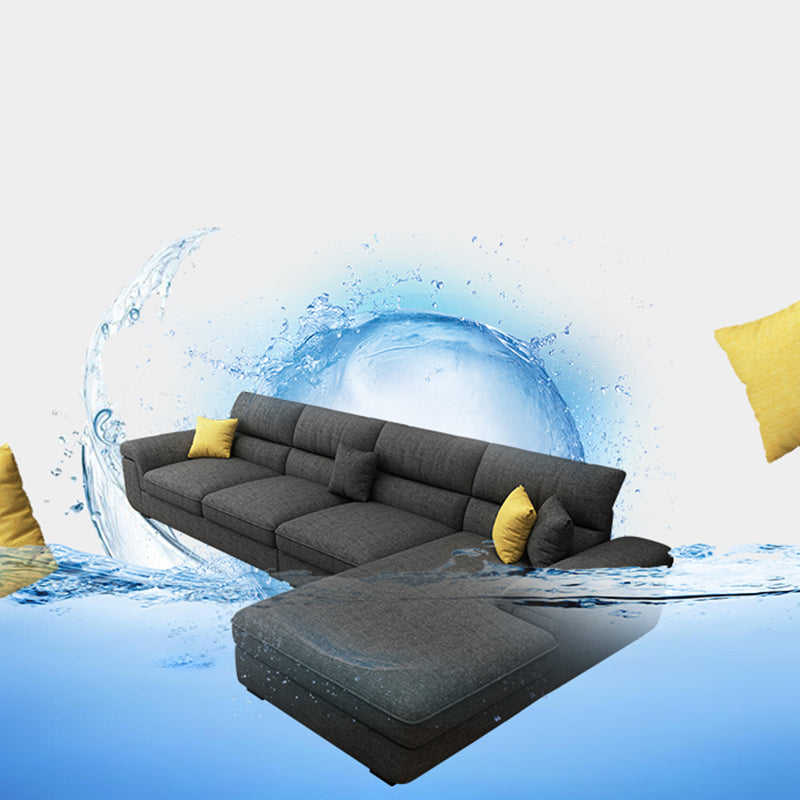 Modern Reversible Chaise Sofa with Flared Arm for Living Room 37.4" Clearhalo 'furn' 'furn_sectionals' 'Furniture' 'furniture_sectionals' 'kitchen' 'kitchen_sectionals' 'Living Room Furniture' 'Sectionals' 4773458