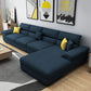 Modern Reversible Chaise Sofa with Flared Arm for Living Room 37.4" Dark Blue Clearhalo 'furn' 'furn_sectionals' 'Furniture' 'furniture_sectionals' 'kitchen' 'kitchen_sectionals' 'Living Room Furniture' 'Sectionals' 4773459