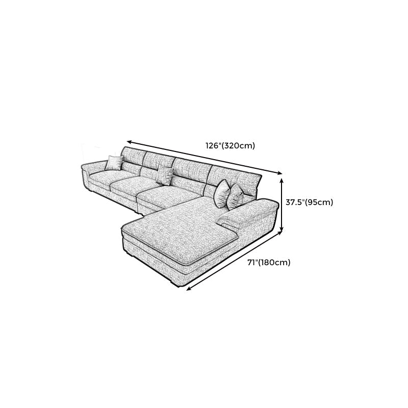 Modern Reversible Chaise Sofa with Flared Arm for Living Room 37.4" Clearhalo 'furn' 'furn_sectionals' 'Furniture' 'furniture_sectionals' 'kitchen' 'kitchen_sectionals' 'Living Room Furniture' 'Sectionals' 4773462