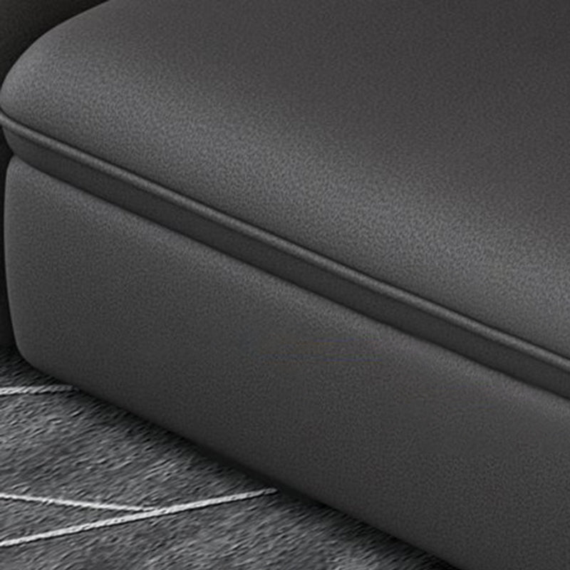 Modern Stain Resistant Faux Leather Pillow Top Arm Sofa with Bolster Pillows Clearhalo 'furn' 'furn_sectionals' 'Furniture' 'furniture_sectionals' 'kitchen' 'kitchen_sectionals' 'Living Room Furniture' 'Sectionals' 4773468