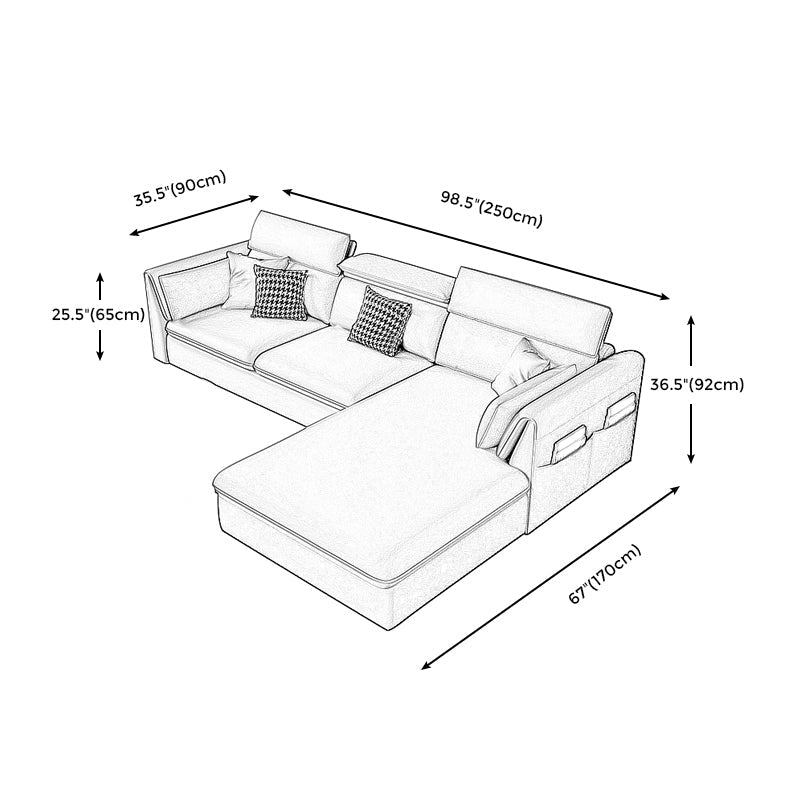 Modern Stain Resistant Faux Leather Pillow Top Arm Sofa with Bolster Pillows Clearhalo 'furn' 'furn_sectionals' 'Furniture' 'furniture_sectionals' 'kitchen' 'kitchen_sectionals' 'Living Room Furniture' 'Sectionals' 4773473