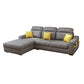 Grey Contemporary Sloped Arm Sofa with Bolster Pillows for Living Room 87"L x 63"W x 37"H Linen Clearhalo 'furn' 'furn_sectionals' 'Furniture' 'furniture_sectionals' 'kitchen' 'kitchen_sectionals' 'Living Room Furniture' 'Sectionals' 4773512