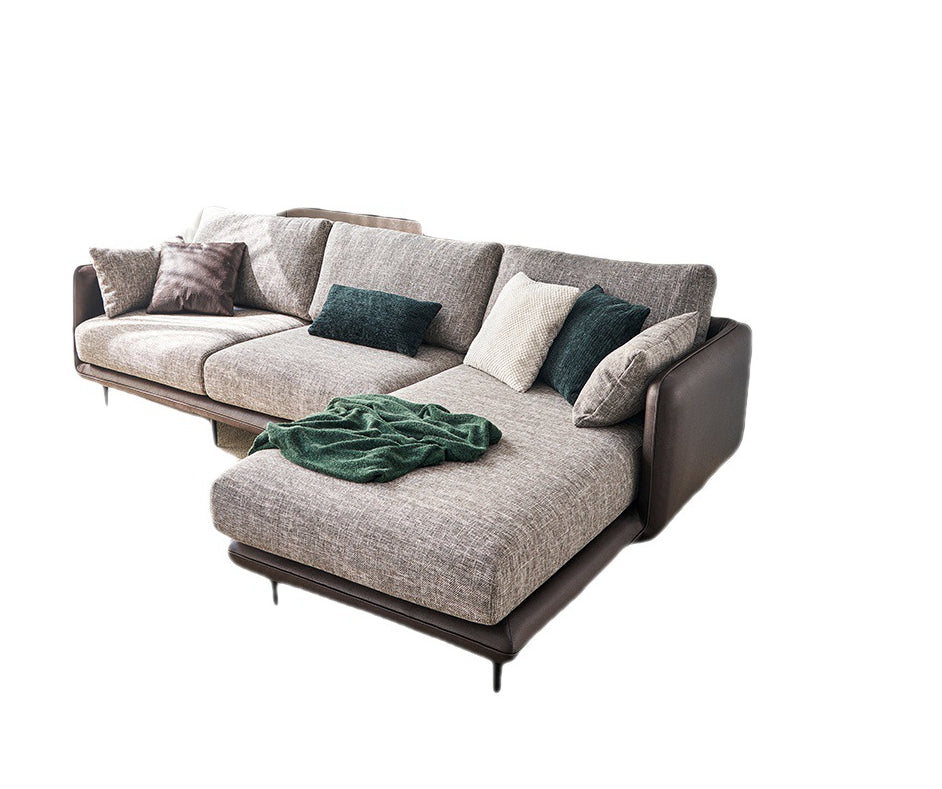 Modern Tuxedo Arm Removable Cushions Sofa with Pillows 35.43" for Living Room Clearhalo 'furn' 'furn_sectionals' 'Furniture' 'furniture_sectionals' 'kitchen' 'kitchen_sectionals' 'Living Room Furniture' 'Sectionals' 4773530